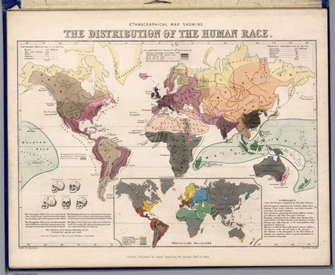 Ethnographical Map Showing The Distribution Of The Human Race David