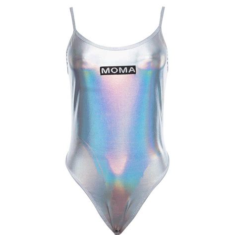 2020 Glitter Holographic One Piece Cut Out Swimsuit Hot Sexy High Waist