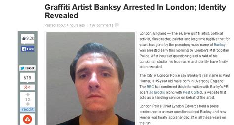 Banksy Arrested In London Identity Revealed As Paul Horner Is Fake