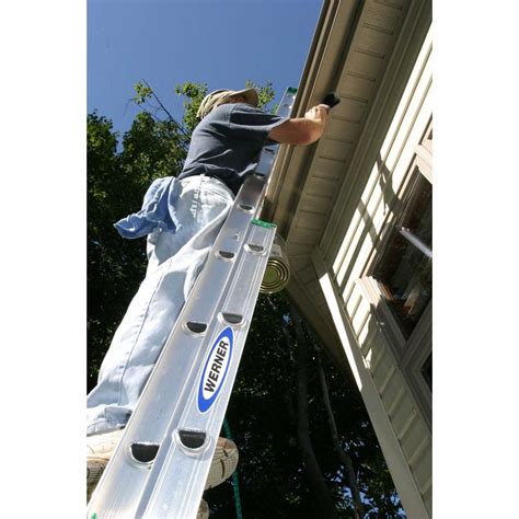 Werner 20 Ft H X 1733 In W Aluminum Extension Ladder Type Ii 225 Lb