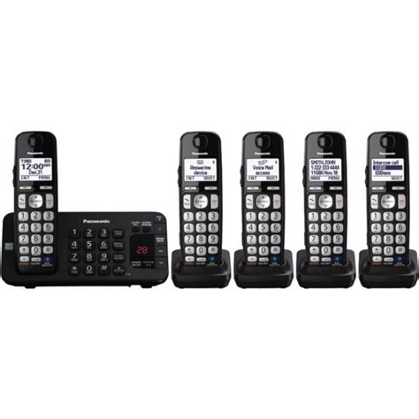 Panasonic Kx Tge245b Dect60 5 Handset Landline Telephone 110 220 Volt