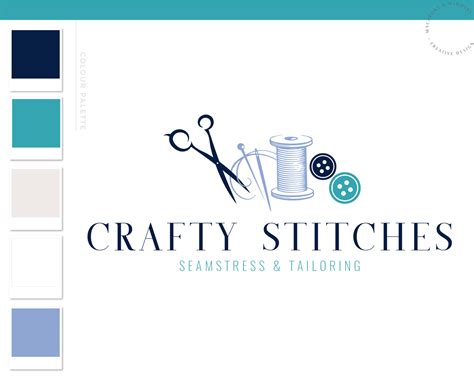 Crafty Stitches Logo Design Macarons And Mimosas