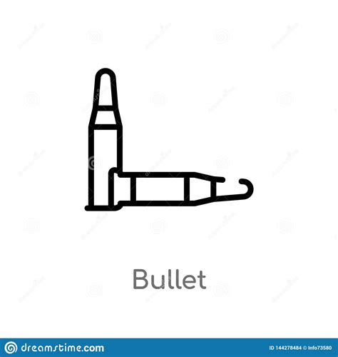 Outline Bullet Vector Icon Isolated Black Simple Line Element