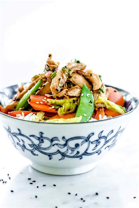 Slow Cooker Teriyaki Chicken And Vegetable Rice Bowls