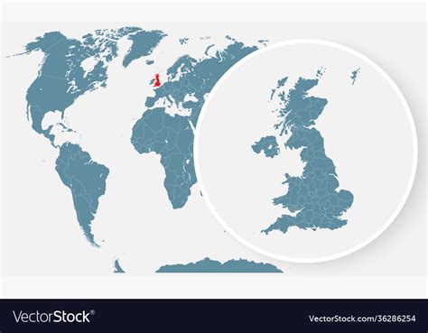 England In World Map Template Background Vector Image