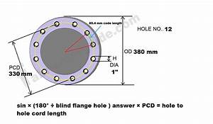 Piping Blind Flange Dimention Chart Flange Od Pcd Hole Chord Length