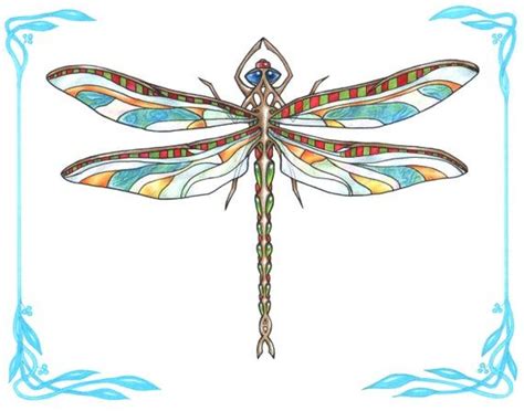 Nouveau Dragonfly Illustration A3 Print Etsy Dragonfly Illustration