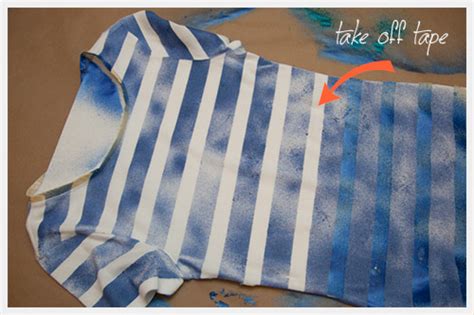Or blot stain with a clean rag to absorb as much of the remaining paint that you can from the fabric. iLoveToCreate Blog: DIY Striped T-Shirt with Spray Paint