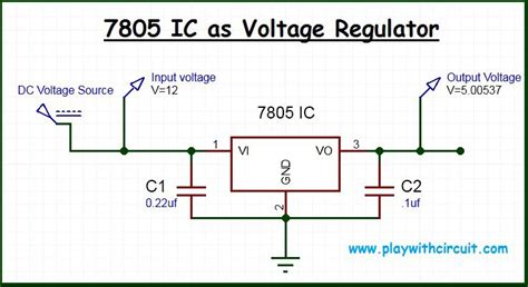 7805 Voltage Regulator Ic Pinout Circuit And Its Working