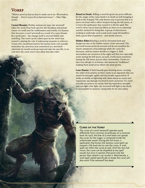 Lycanthropy 5e Monster Manual