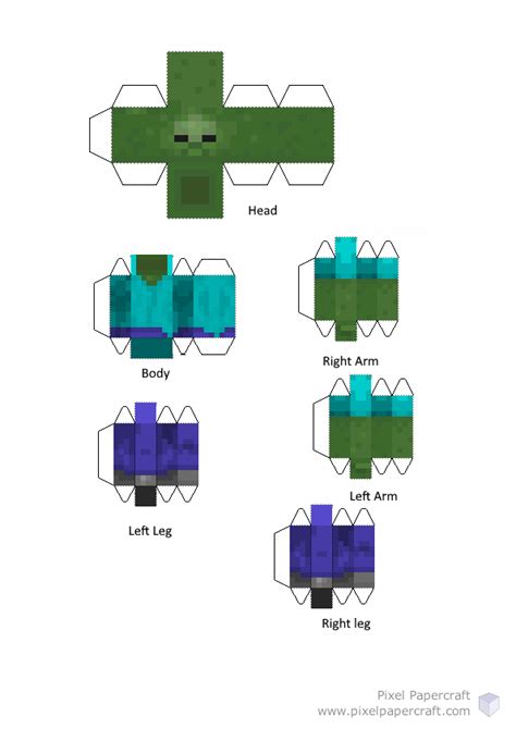 Pixel Papercraft Baby Zombie Minecraft Dungeons
