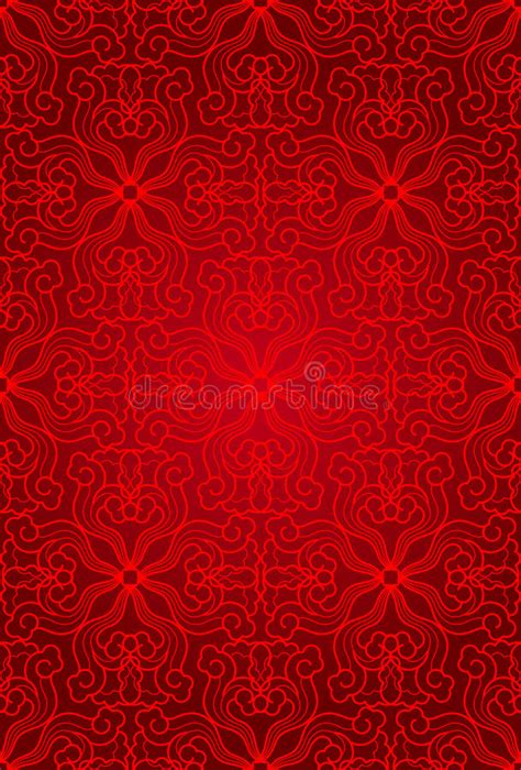 Seamless Abstract Floral Pattern Background Red Stock Vector