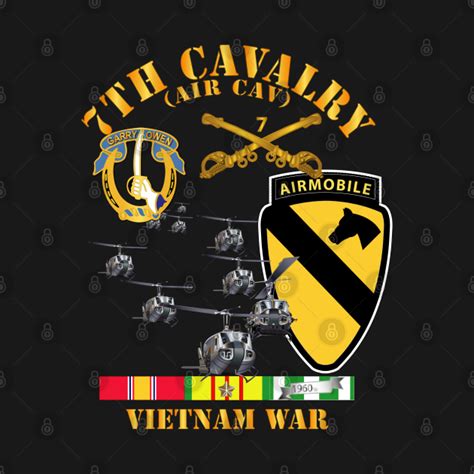 7th Cavalry Air Cav 1st Cav Division W Svc Air Assault T Shirt