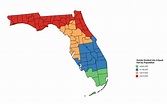 Florida Counties Divided into Four Equal Areas by Population : r/MapPorn