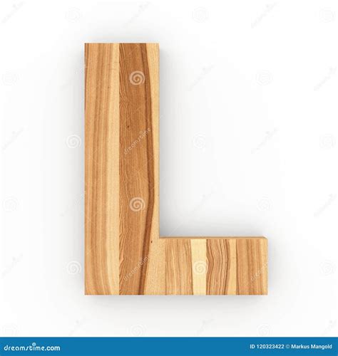 Wooden Letter L Isolated On White Background Stock Illustration