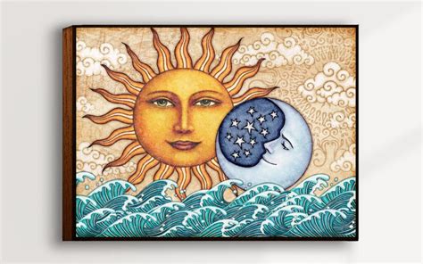 Sun Moon Celestial Art Print Signed By Artist Dan Morris Etsy Sun