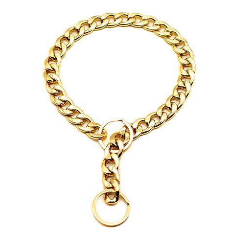 Link Thick Gold Chain Pets Safety Collar Pet Dog Adjustable Chain