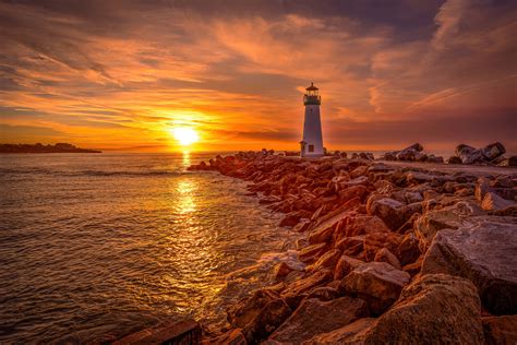 Lighthouse Sunrise And Sunset 4k Hd Nature 4k Wallpapers