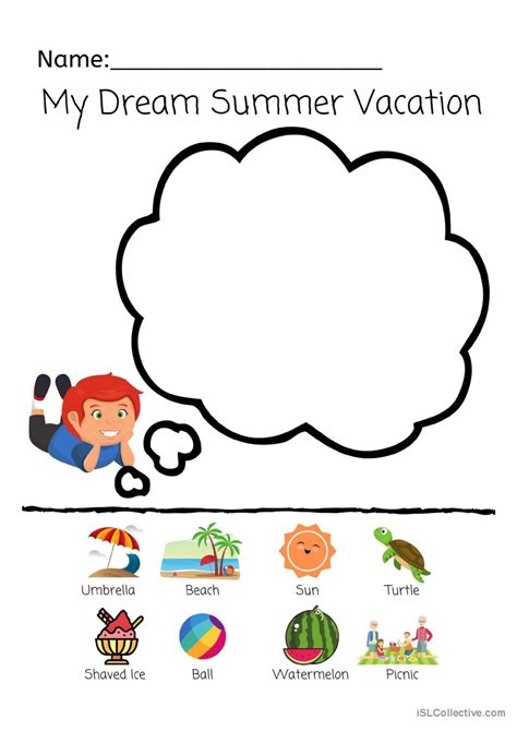 Dream Summer Vacation Activit English Esl Worksheets Pdf And Doc