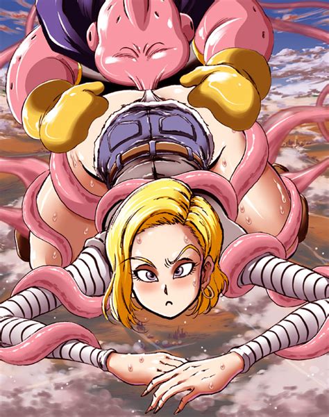 Rule 34 Android 18 Ass Bent Over Blonde Hair Blue Eyes Blush Cloud