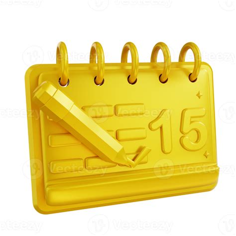 3d Illustration Golden Create Schedules And Calendars 18244862 Png