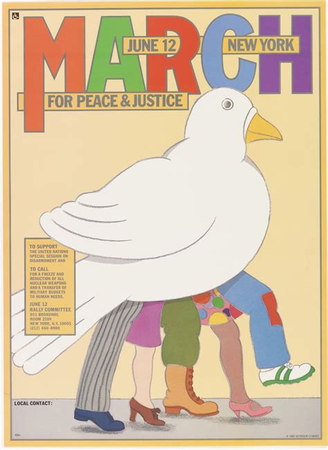 Poster March For Peace And Justice 1982 Graphic Poster Graphic