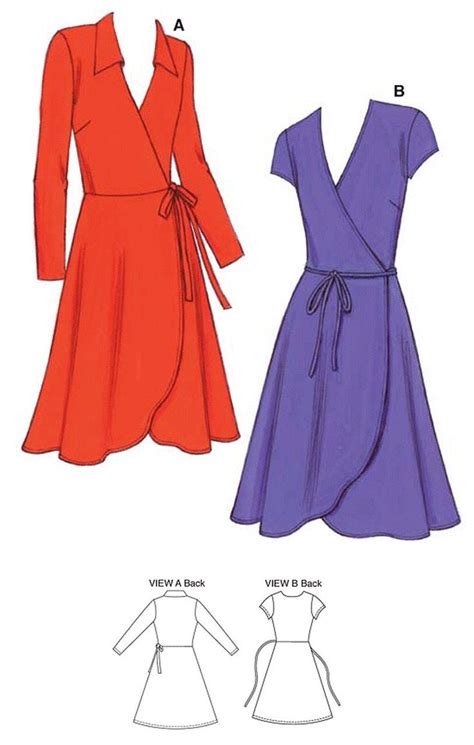 sewing pattern for womens wrap dresses kwik sew k3489 tulip hem wrap dresses kwik and easy sew
