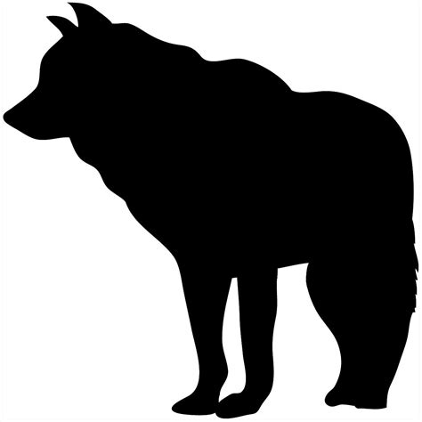 A Black And White Silhouette Of A Wolf