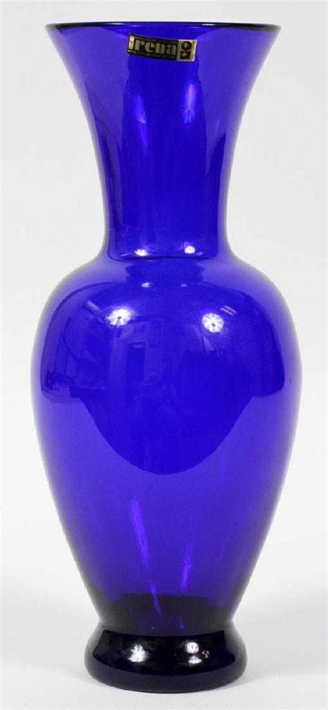 Irena Polish Cobalt Blue Crystal Vase
