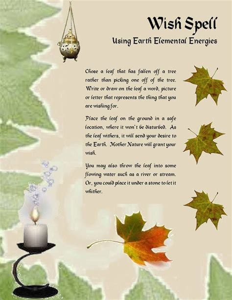 Wish Spell ~ Using Earth Elemental Energies Book Of Shadows Wish