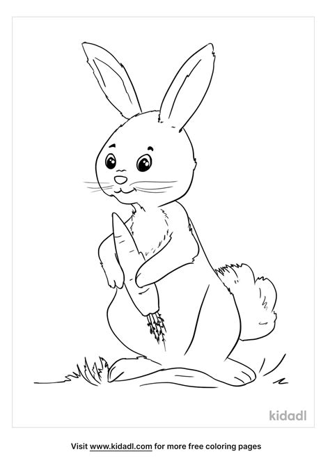 Free Rabbits Eating Carrots Coloring Page Coloring Page Printables