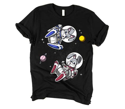 Space Rabbit Astronaut Shirt Mens Rabbit Tee Boys Rabbit Etsy