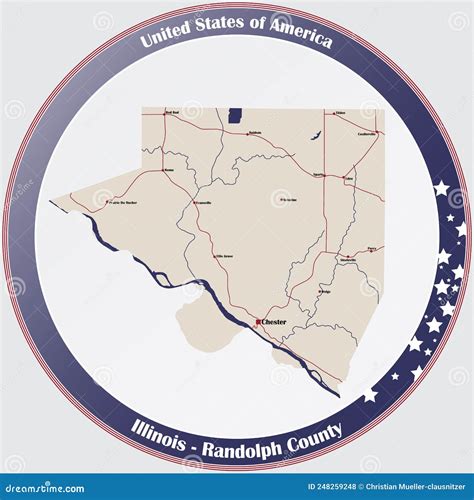 Map of Randolph County in Illinois Stock Vector - Illustration of