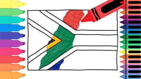 How To Draw South Africa Flag Drawing The South African Flag For Kids