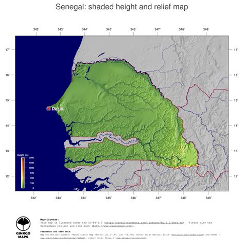 Map Senegal Ginkgomaps Continent Africa Region Senegal