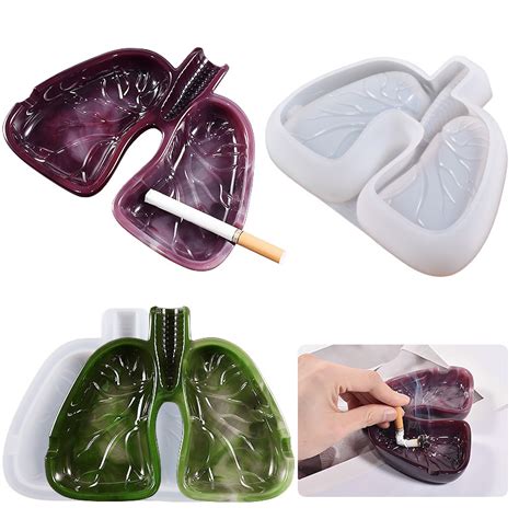 ashtray silicone resin mold lung shaped epoxy silicone casting molds for ash tray cigarette