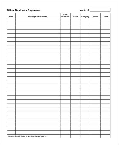 Monthly Expense Report Template Free Download Printable Templates