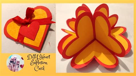 Diy Heart Explosion Card 3d Heart Pop Up Card Scrapbook Card Idea