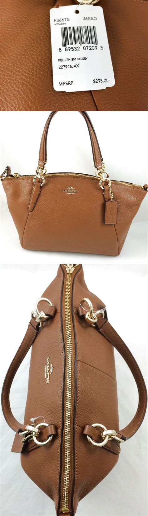 Coach F36675 Small Kelsey Satchel In Pebble Leather In Saddle For Sale