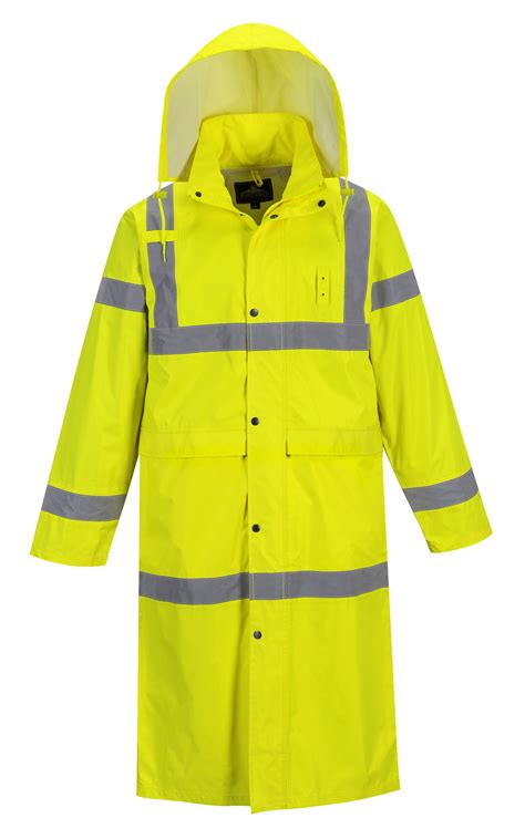 Portwest Uh445 High Visibility Unisex Rain Coat Yellow — Iwantworkwear