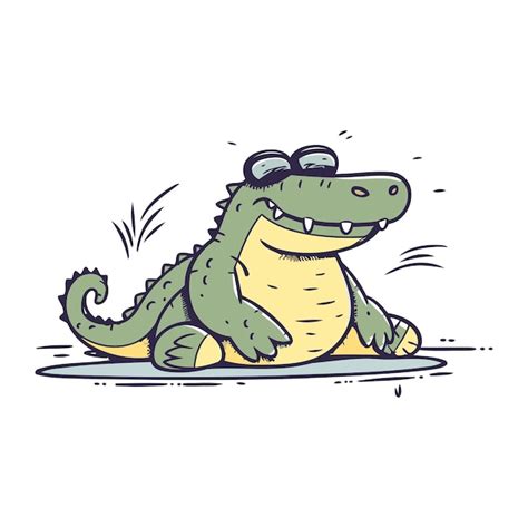 Premium Vector Crocodile Vector Illustration Cute Cartoon Crocodile