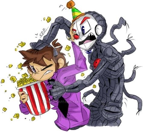 Solve Fnaf Michael And Ennard Fight Over Popcorn Jigsaw Puzzle Online