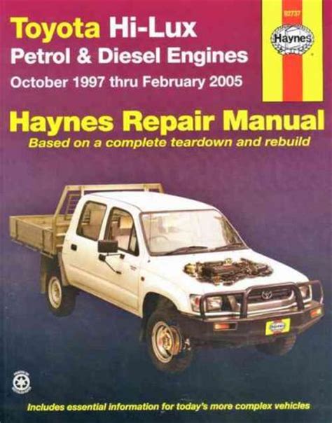 Toyota Hi Lux Petrol Diesel 1997 2005 Haynes Service Repair Manual