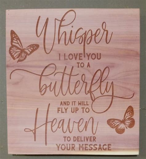 Whisper I Love You To A Butterfly And It Will Fly To Heaven Etsy In