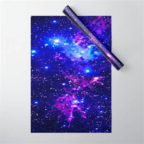 Fox Fur Nebula Galaxy Blue Purple T Wrapping Paper By 2sweet4words