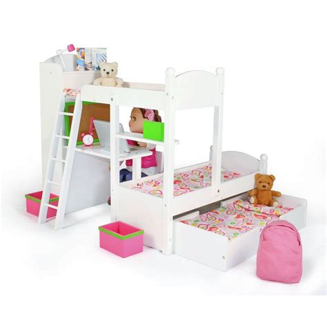 18 Inch Doll Furniture Bunk Beds W Trundle And Accessories Playtime By