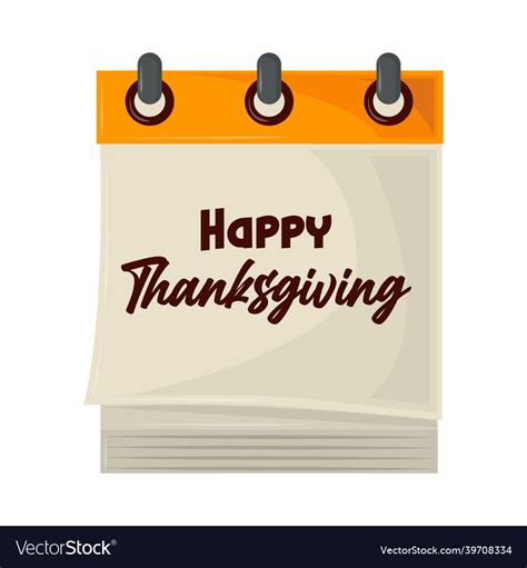 Happy Thanksgiving Calendar Royalty Free Vector Image