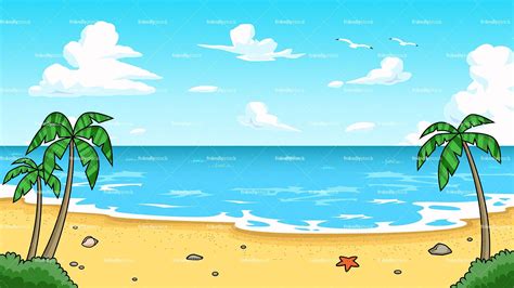 Cartoon Beach Scene Clip Art