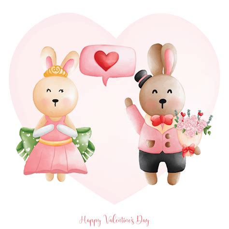 Rabbit In Love Married Of Rabbit Couple Watercolor Rabbit Valentine Day Easter Bunny 17778970