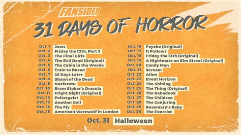 31 Horror Movies For The 31 Days Until Halloween